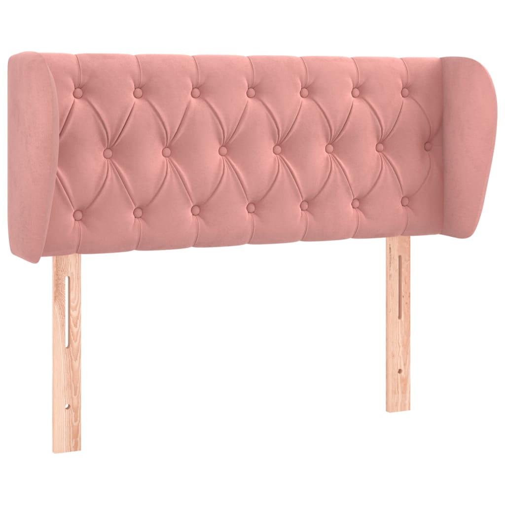 Hoofdbord met randen 103x23x78/88 cm fluweel roze is nu te koop bij PeponiXL, paradijselijk wonen!