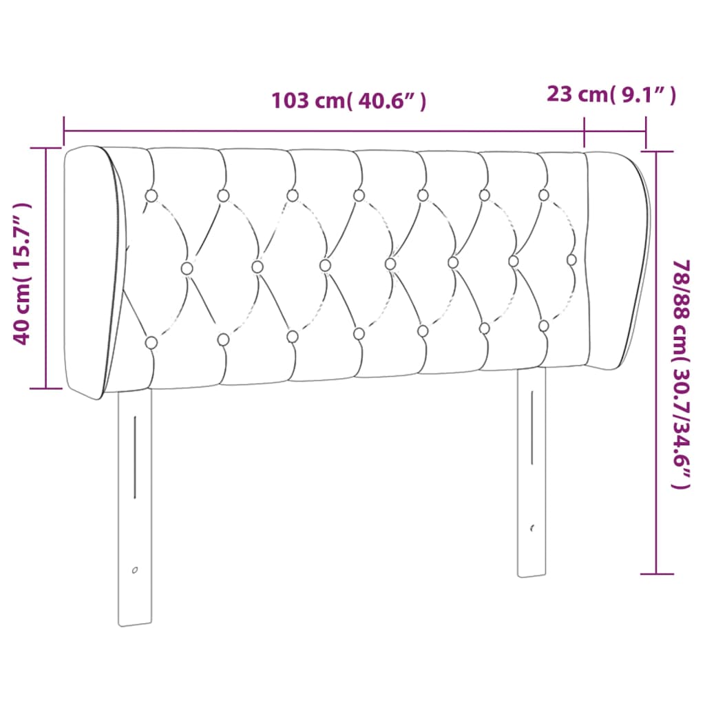 Hoofdbord met randen 103x23x78/88 cm fluweel roze is nu te koop bij PeponiXL, paradijselijk wonen!