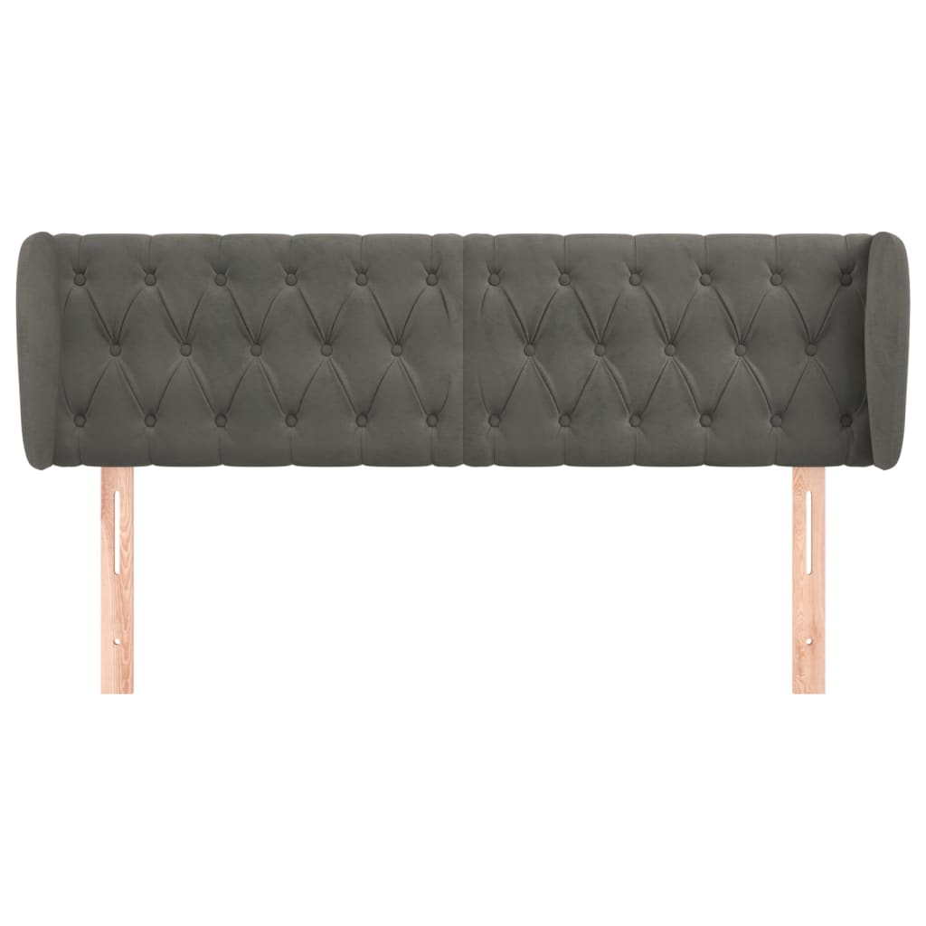 Hoofdbord met randen 147x23x78/88 cm fluweel donkergrijs is nu te koop bij PeponiXL, paradijselijk wonen!