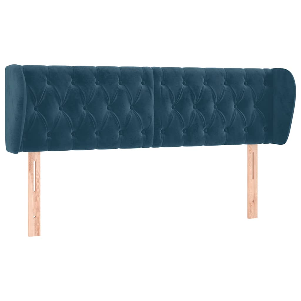 Hoofdbord met randen 147x23x78/88 cm fluweel donkerblauw is nu te koop bij PeponiXL, paradijselijk wonen!