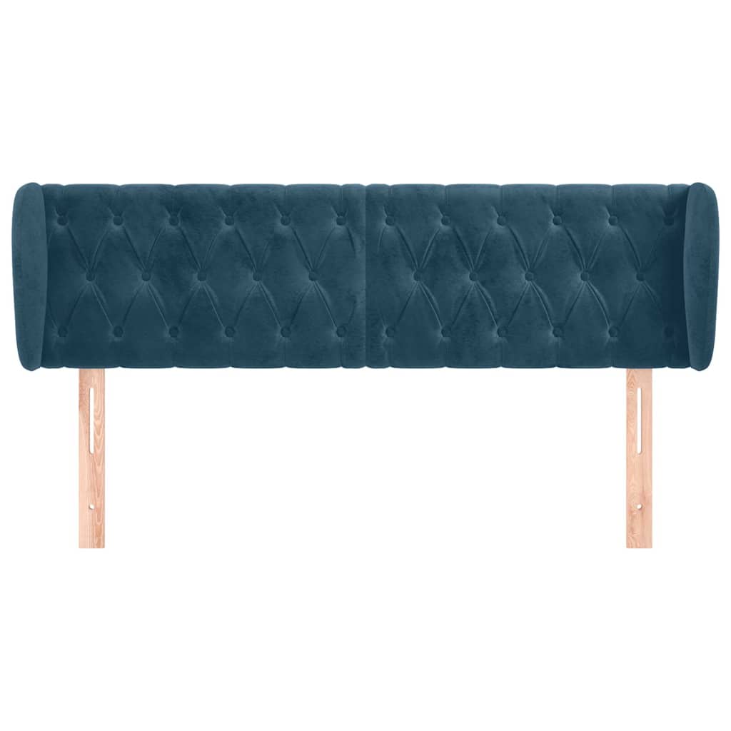 Hoofdbord met randen 147x23x78/88 cm fluweel donkerblauw is nu te koop bij PeponiXL, paradijselijk wonen!