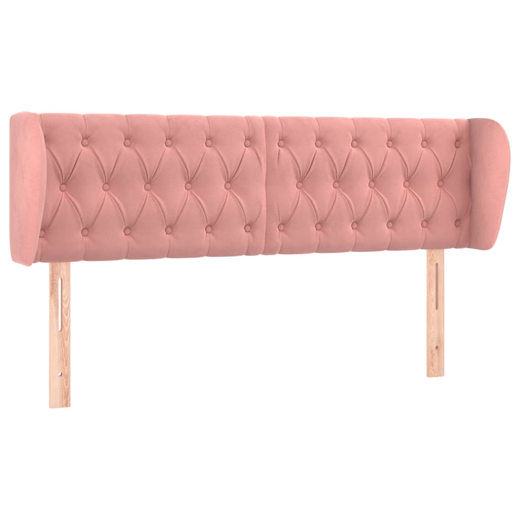 Hoofdbord met randen 147x23x78/88 cm fluweel roze is nu te koop bij PeponiXL, paradijselijk wonen!