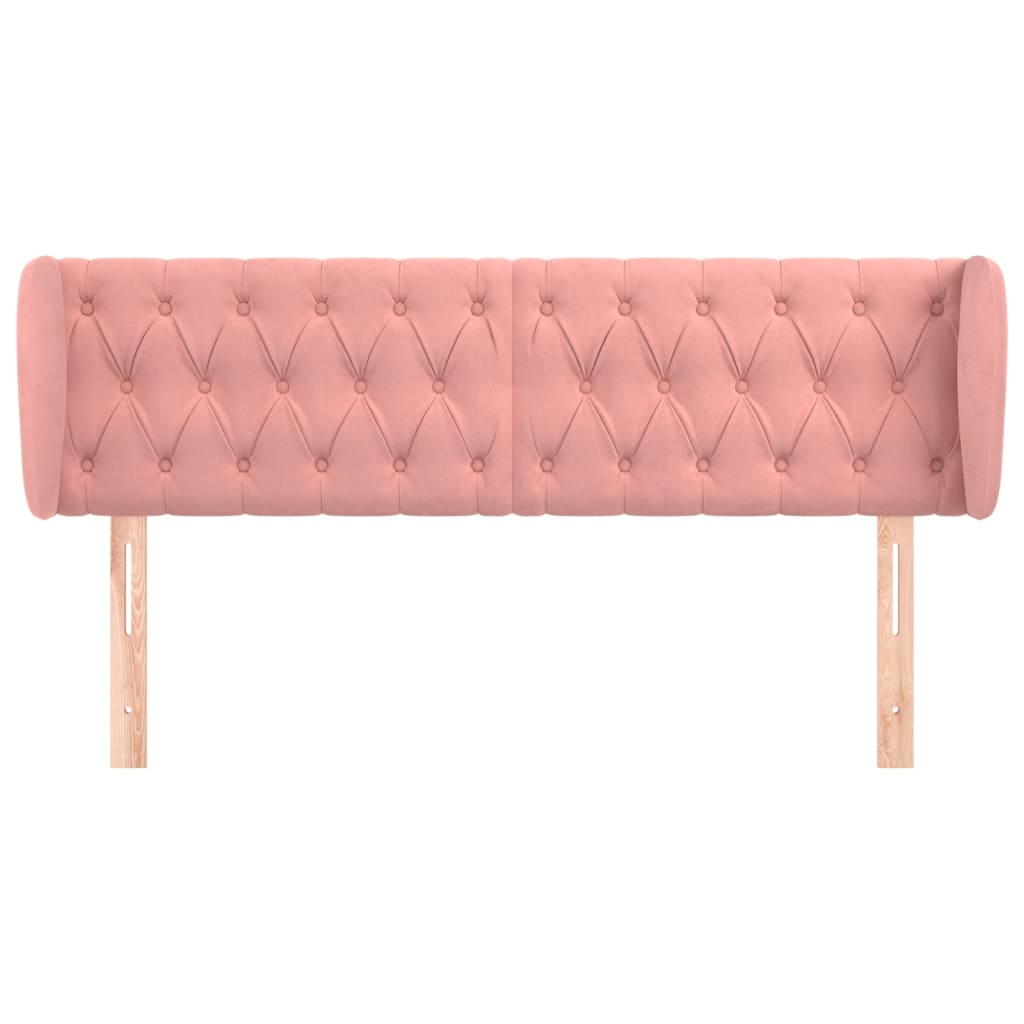 Hoofdbord met randen 147x23x78/88 cm fluweel roze is nu te koop bij PeponiXL, paradijselijk wonen!
