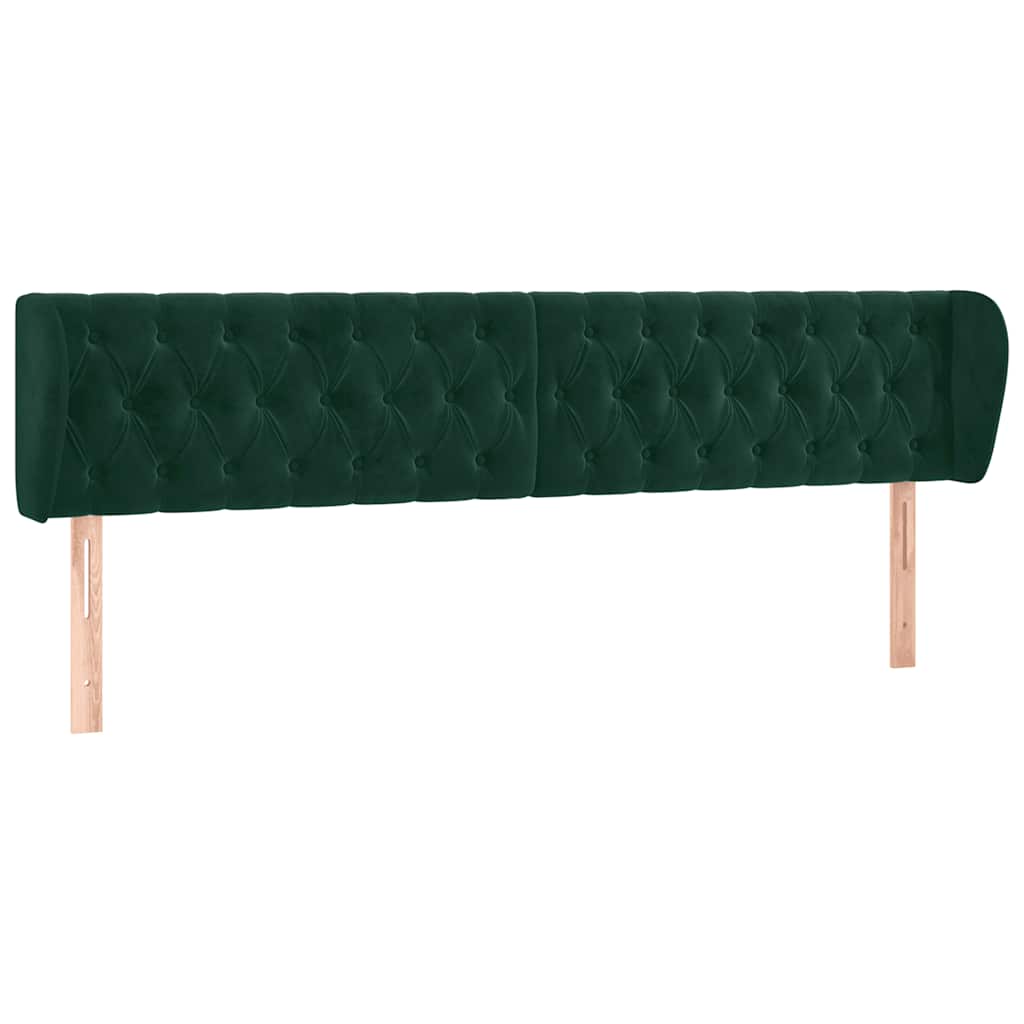 Hoofdbord met randen 183x23x78/88 cm fluweel donkergroen is nu te koop bij PeponiXL, paradijselijk wonen!