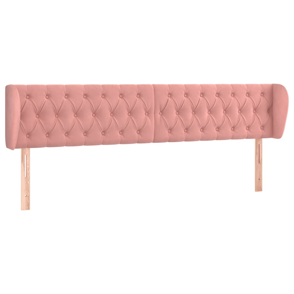 Hoofdbord met randen 183x23x78/88 cm fluweel roze is nu te koop bij PeponiXL, paradijselijk wonen!