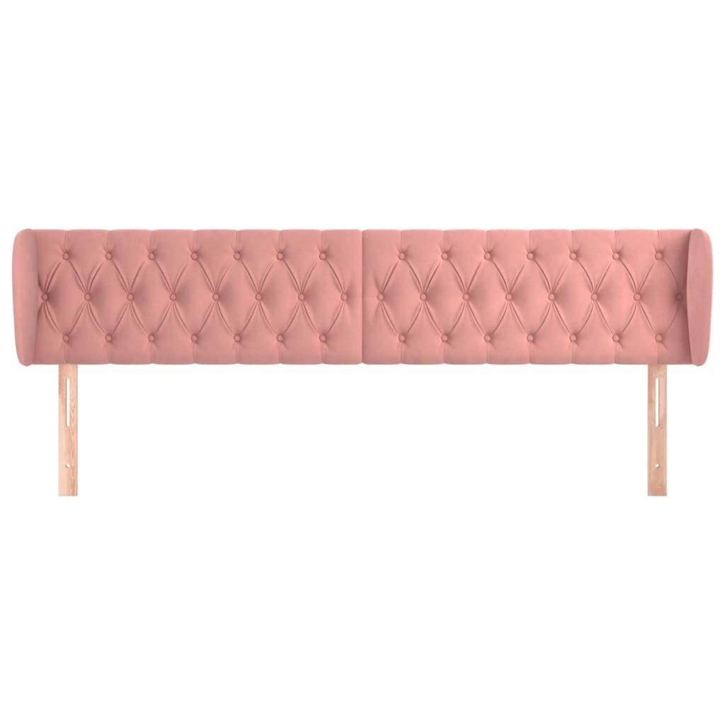 Hoofdbord met randen 183x23x78/88 cm fluweel roze is nu te koop bij PeponiXL, paradijselijk wonen!