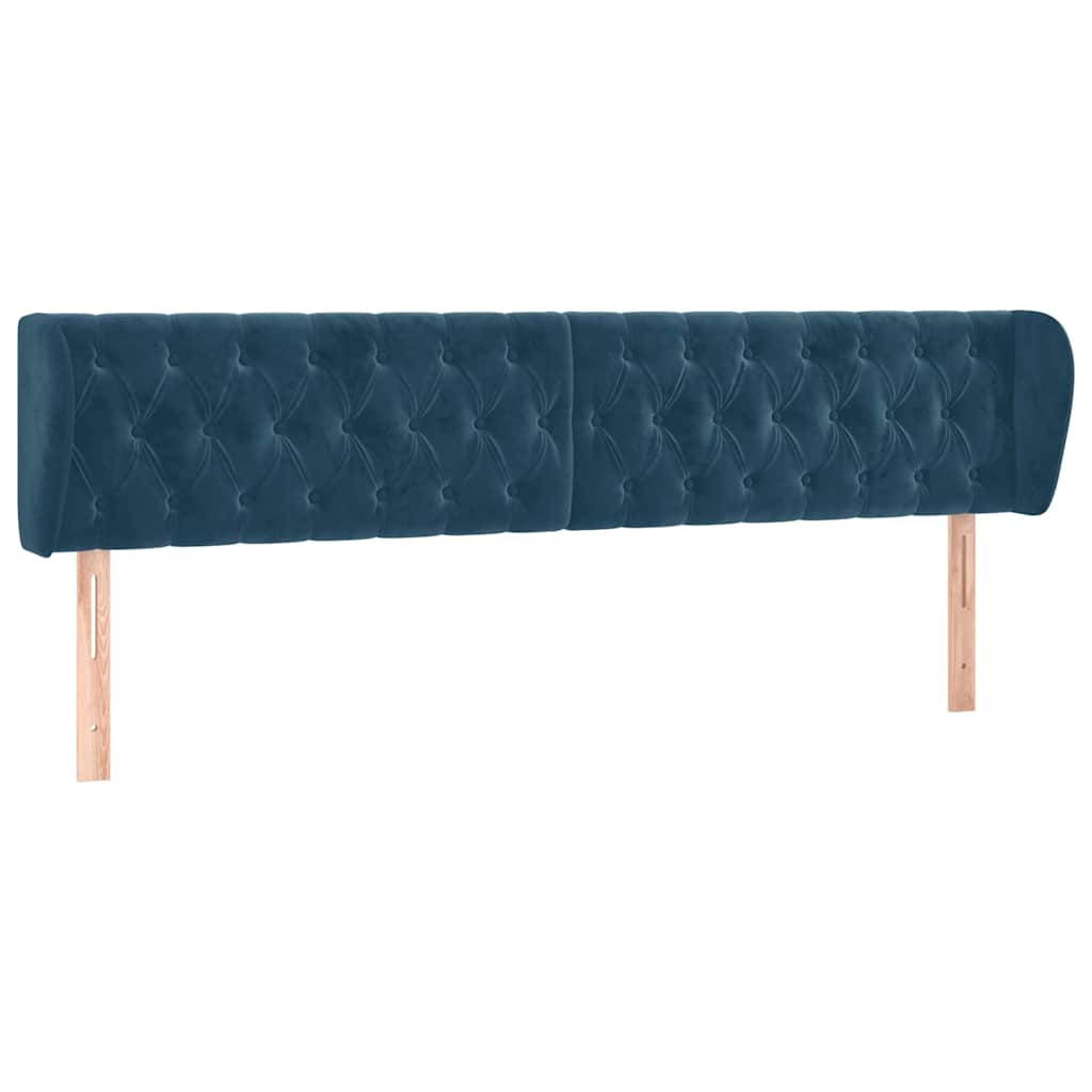 Hoofdbord met randen 203x23x78/88 cm fluweel donkerblauw is nu te koop bij PeponiXL, paradijselijk wonen!