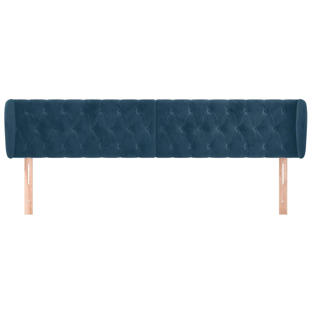 Hoofdbord met randen 203x23x78/88 cm fluweel donkerblauw is nu te koop bij PeponiXL, paradijselijk wonen!