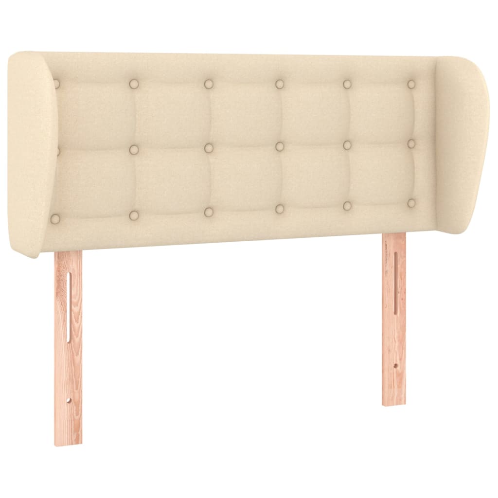 Hoofdbord met randen 83x23x78/88 cm stof crèmekleurig is nu te koop bij PeponiXL, paradijselijk wonen!