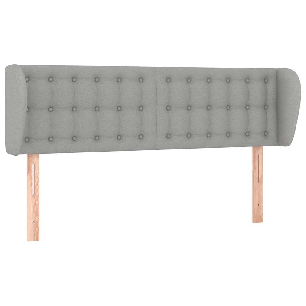 Hoofdbord met randen 147x23x78/88 cm stof lichtgrijs is nu te koop bij PeponiXL, paradijselijk wonen!