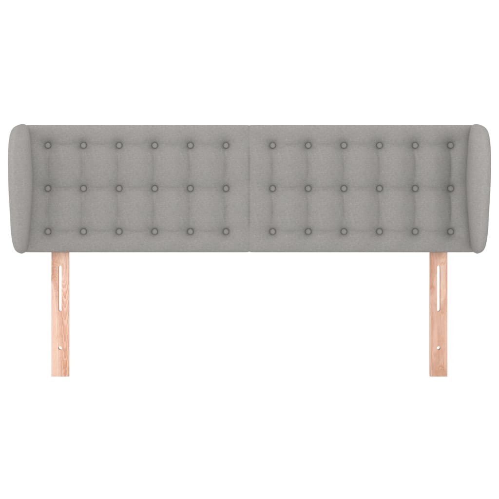 Hoofdbord met randen 147x23x78/88 cm stof lichtgrijs is nu te koop bij PeponiXL, paradijselijk wonen!