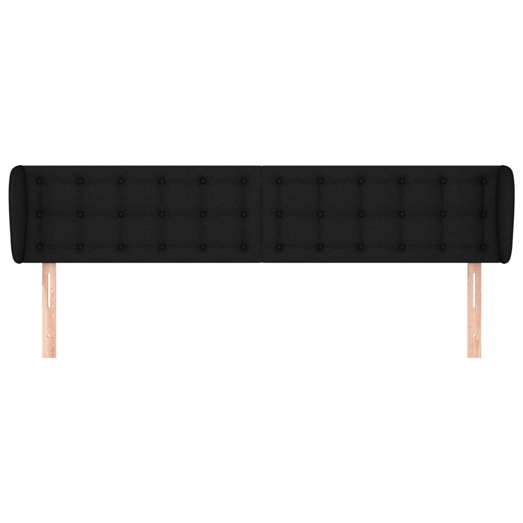 Hoofdbord met randen 183x23x78/88 cm stof zwart is nu te koop bij PeponiXL, paradijselijk wonen!