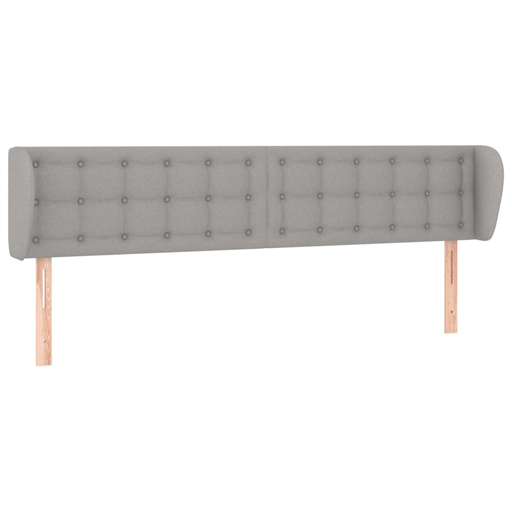 Hoofdbord met randen 203x23x78/88 cm stof lichtgrijs is nu te koop bij PeponiXL, paradijselijk wonen!