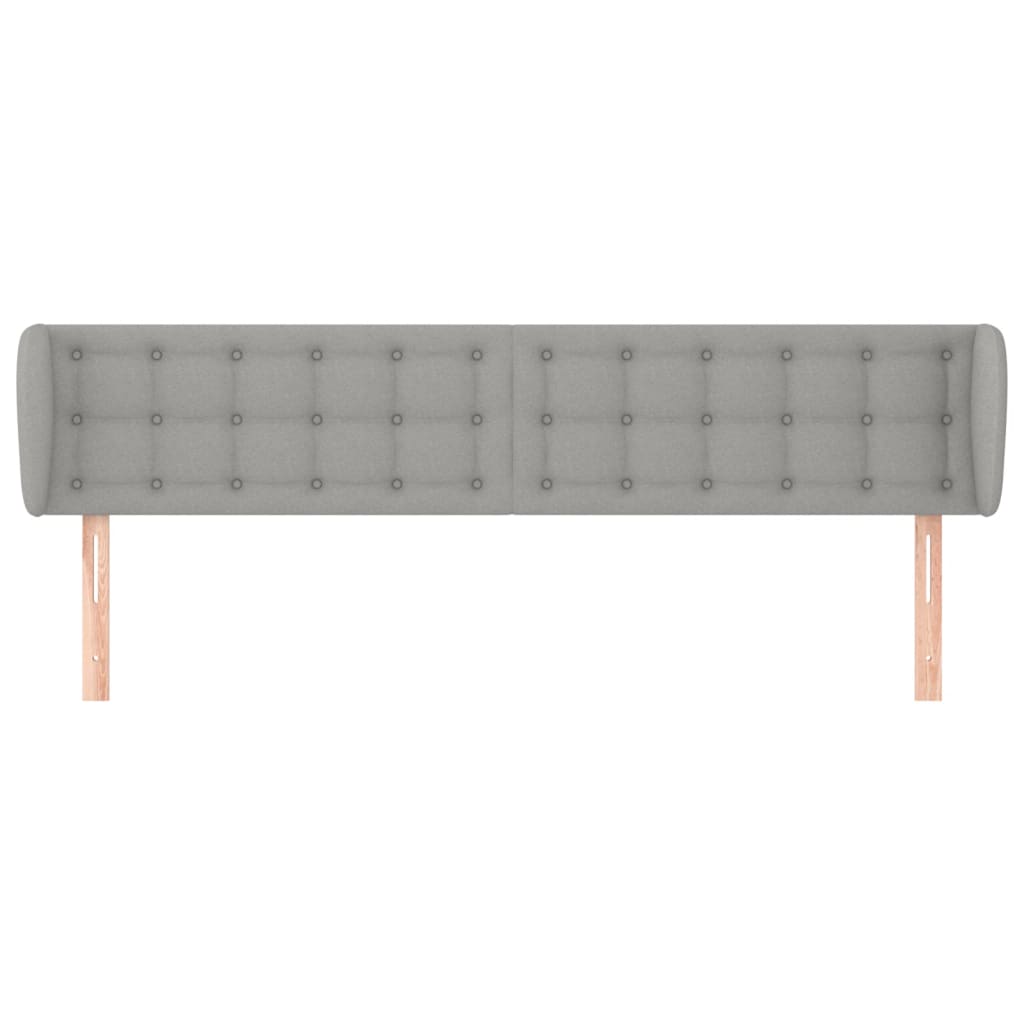 Hoofdbord met randen 203x23x78/88 cm stof lichtgrijs is nu te koop bij PeponiXL, paradijselijk wonen!