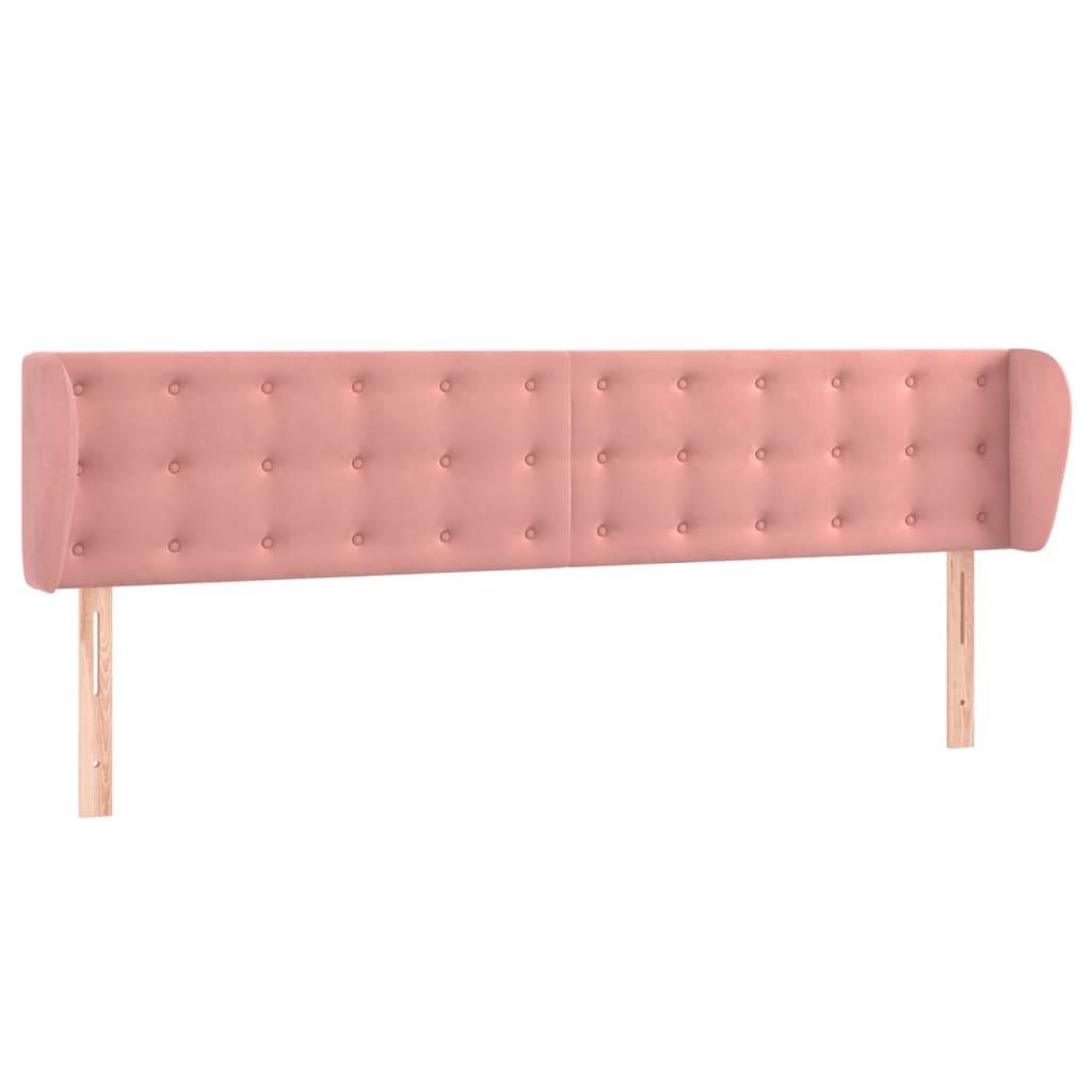 Hoofdbord met randen 203x23x78/88 cm fluweel roze is nu te koop bij PeponiXL, paradijselijk wonen!