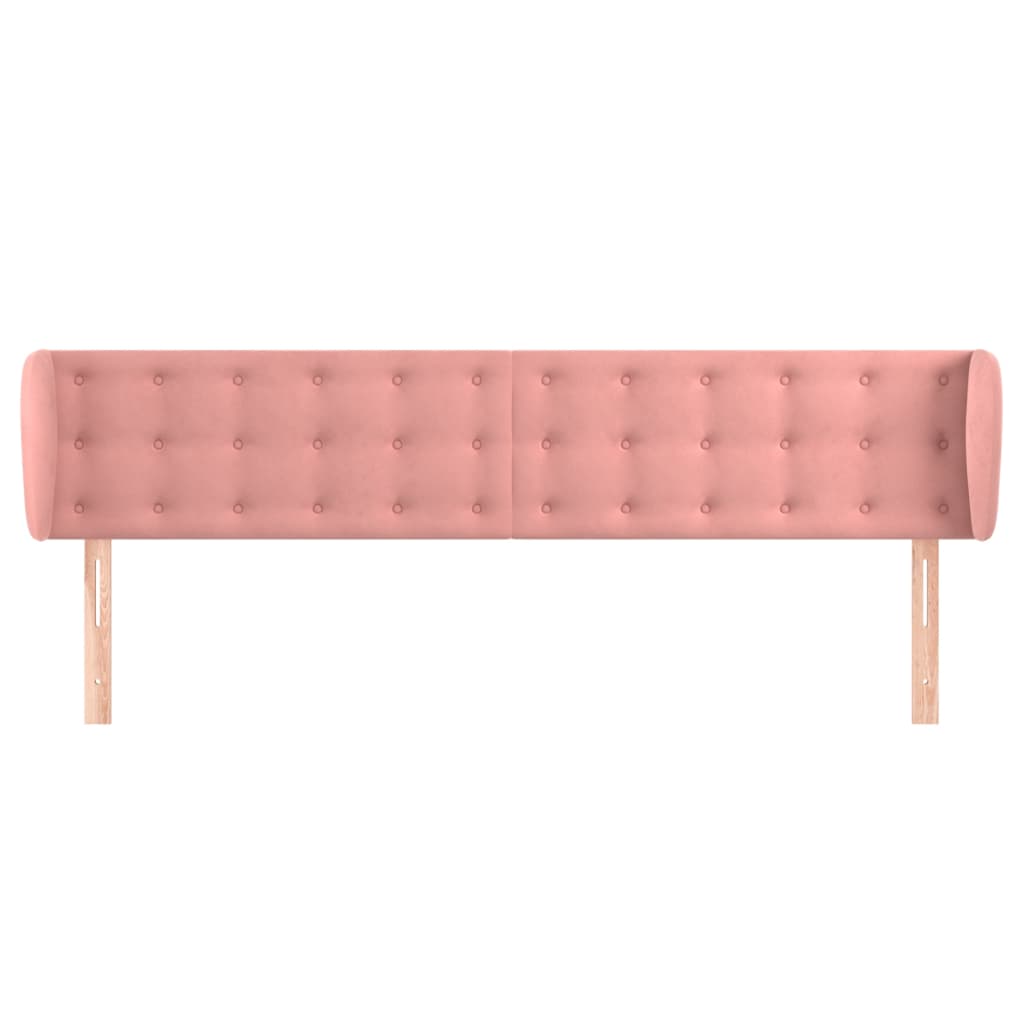 Hoofdbord met randen 203x23x78/88 cm fluweel roze is nu te koop bij PeponiXL, paradijselijk wonen!