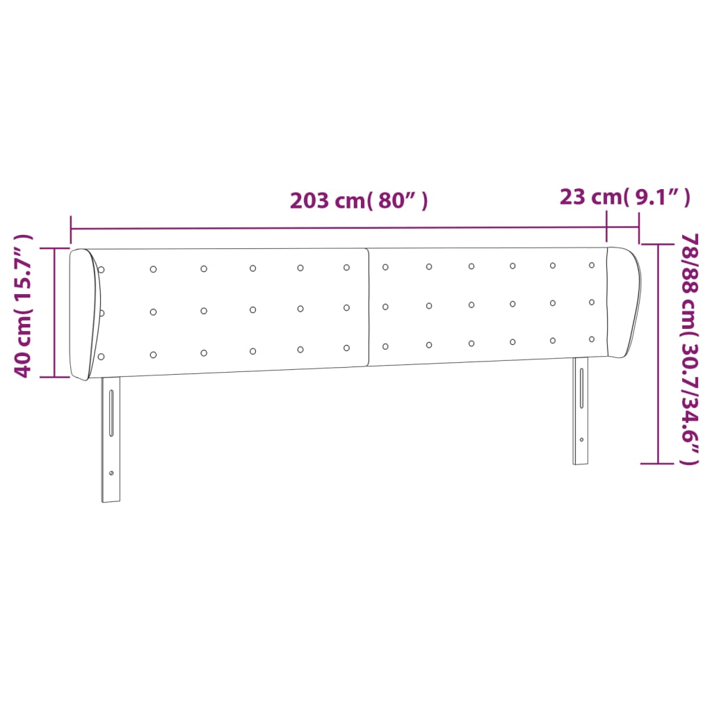Hoofdbord met randen 203x23x78/88 cm fluweel roze is nu te koop bij PeponiXL, paradijselijk wonen!