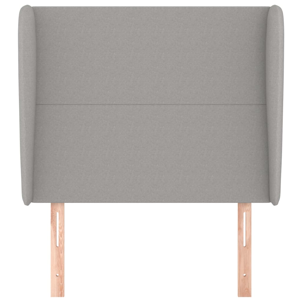 Hoofdbord met randen 83x23x118/128 cm stof lichtgrijs is nu te koop bij PeponiXL, paradijselijk wonen!