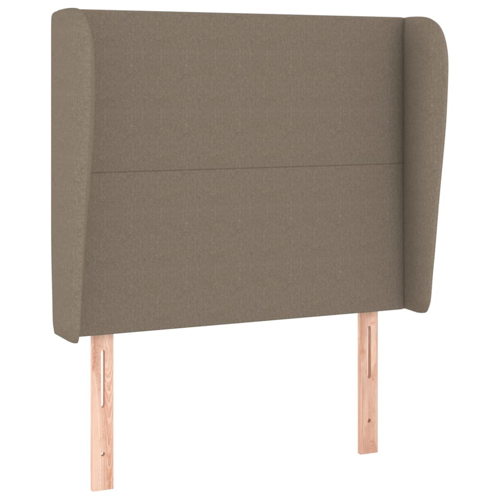 Hoofdbord met randen 83x23x118/128 cm stof taupe is nu te koop bij PeponiXL, paradijselijk wonen!
