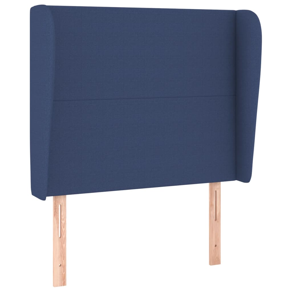 Hoofdbord met randen 93x23x118/128 cm stof blauw is nu te koop bij PeponiXL, paradijselijk wonen!