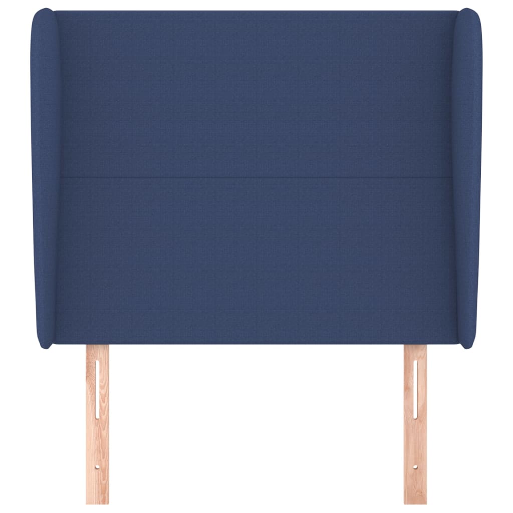 Hoofdbord met randen 93x23x118/128 cm stof blauw is nu te koop bij PeponiXL, paradijselijk wonen!