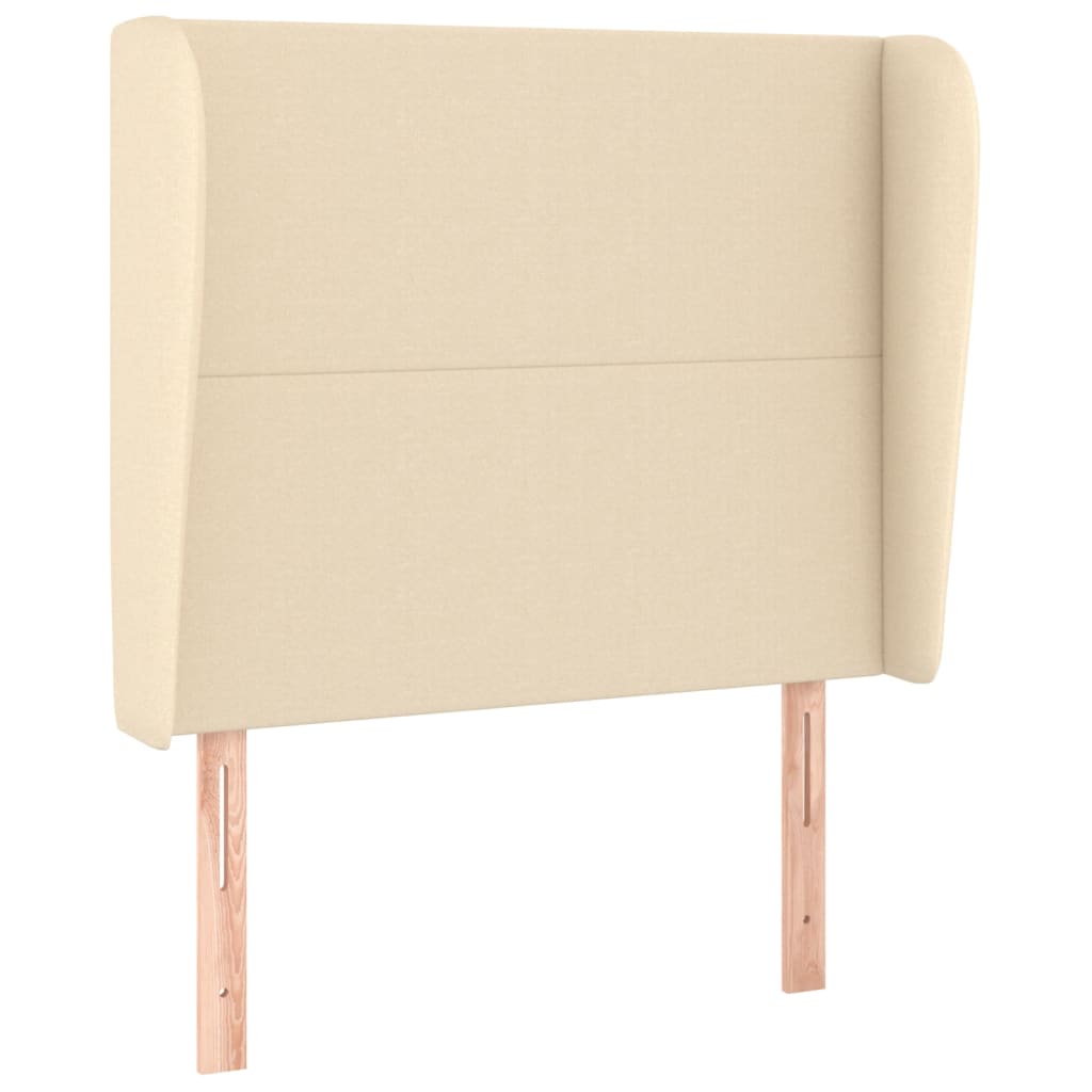Hoofdbord met randen 103x23x118/128 cm stof crèmekleurig is nu te koop bij PeponiXL, paradijselijk wonen!