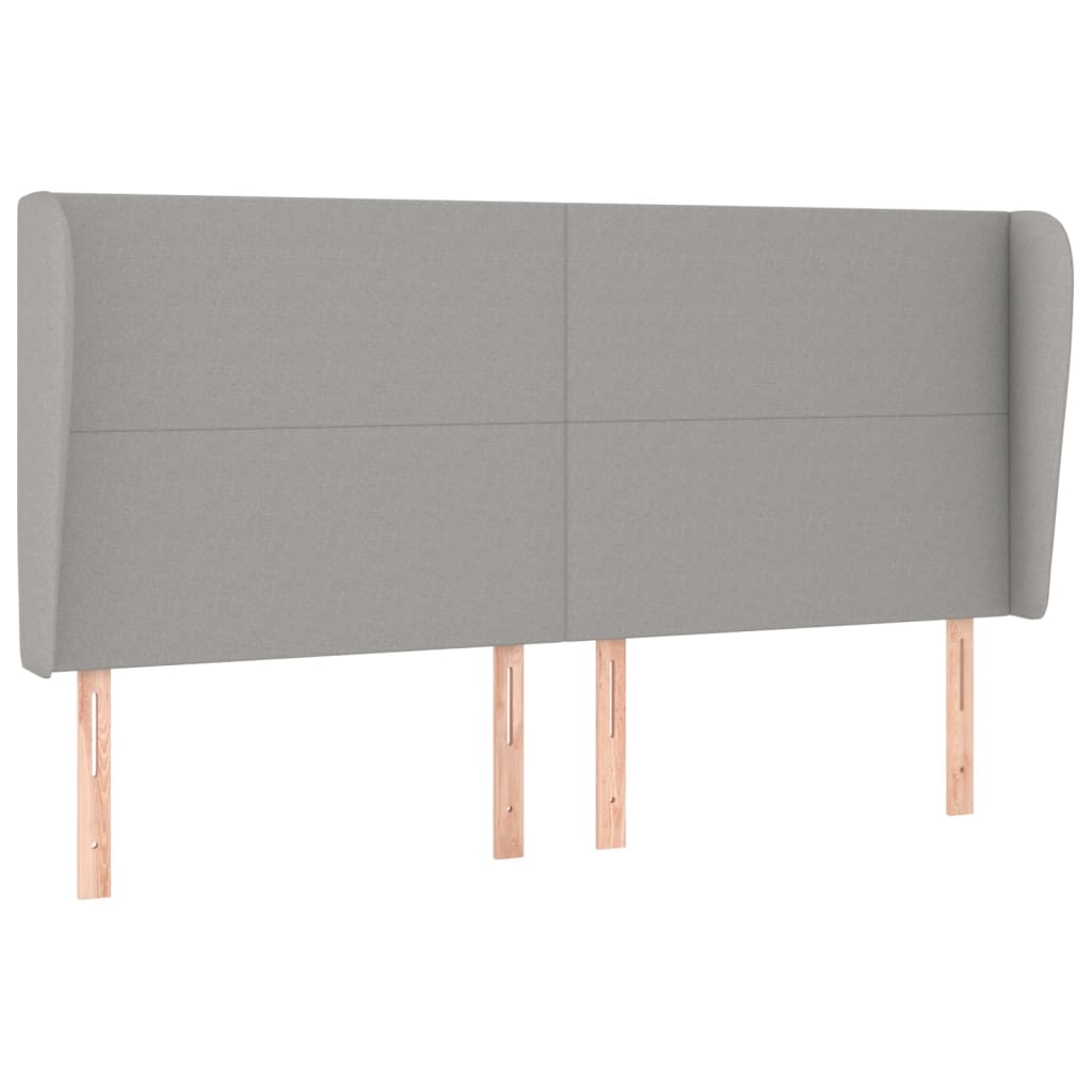 Hoofdbord met randen 183x23x118/128 cm stof lichtgrijs is nu te koop bij PeponiXL, paradijselijk wonen!