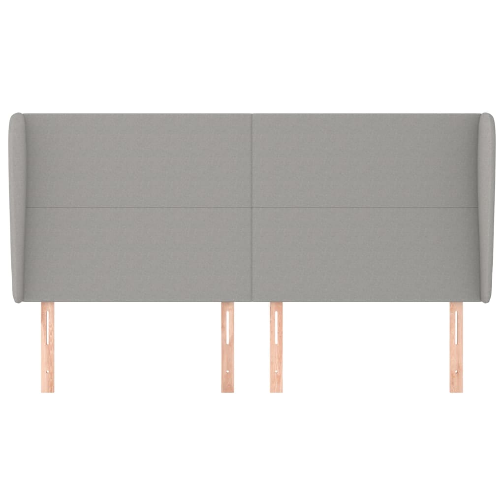 Hoofdbord met randen 183x23x118/128 cm stof lichtgrijs is nu te koop bij PeponiXL, paradijselijk wonen!