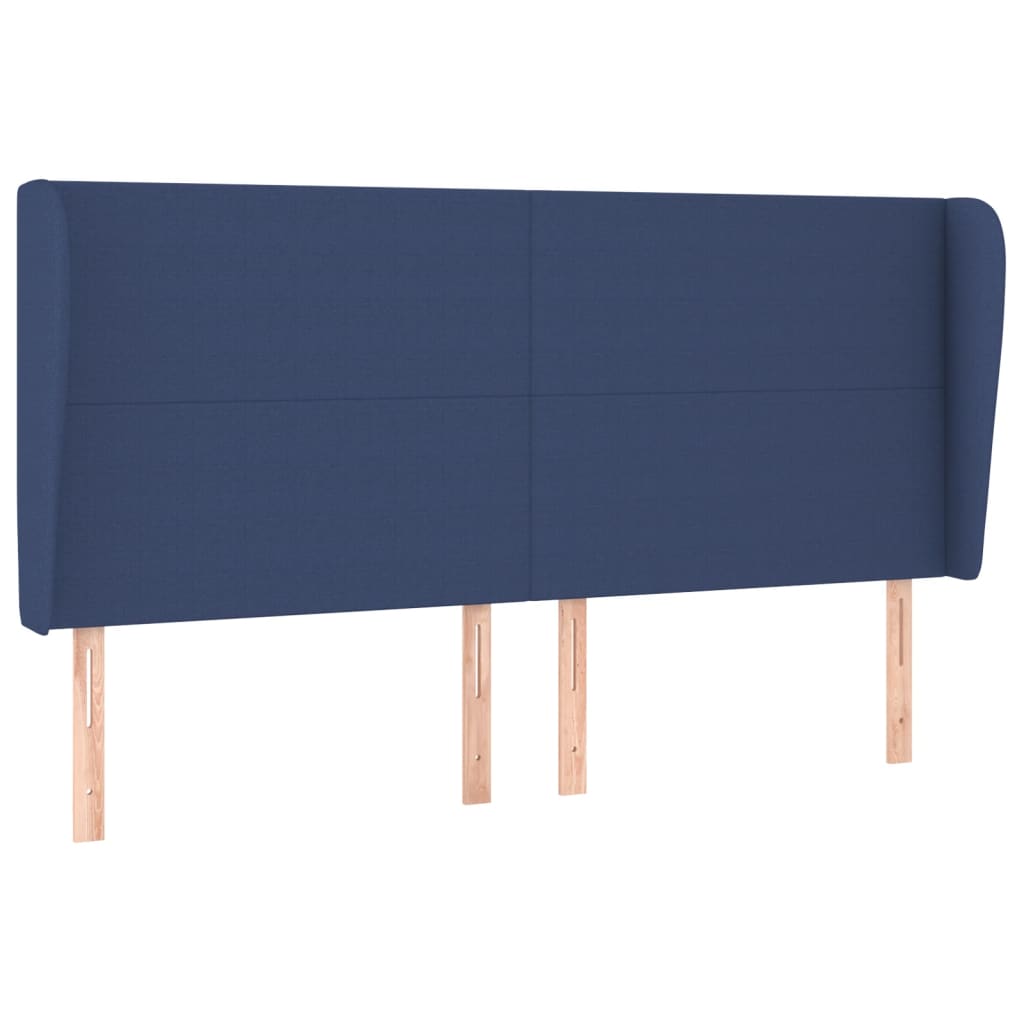 Hoofdbord met randen 183x23x118/128 cm stof blauw is nu te koop bij PeponiXL, paradijselijk wonen!