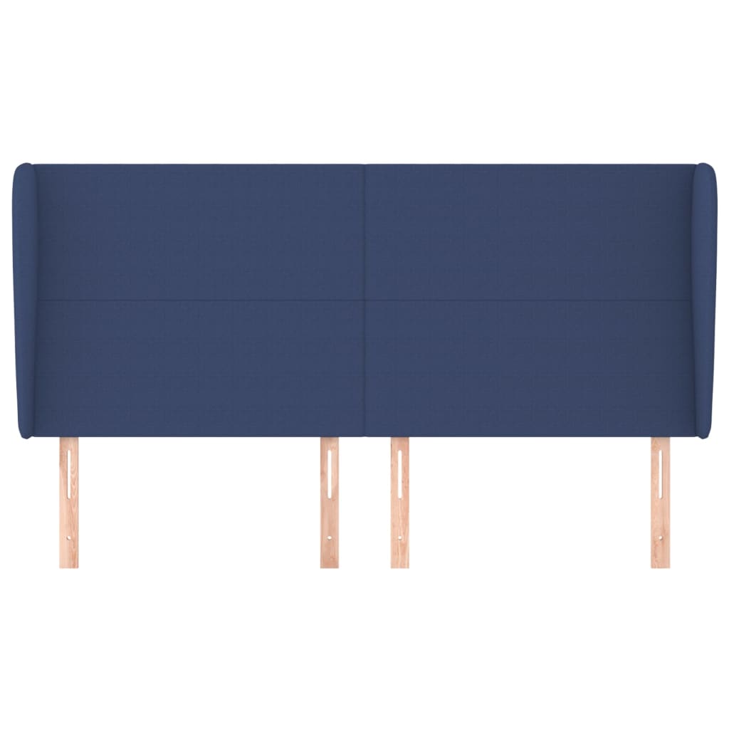 Hoofdbord met randen 183x23x118/128 cm stof blauw is nu te koop bij PeponiXL, paradijselijk wonen!