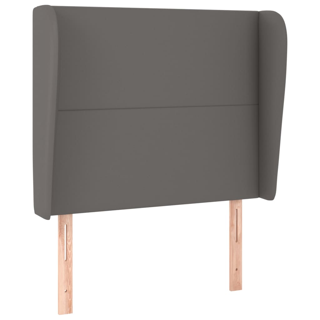 Hoofdbord met randen 93x23x118/128 cm kunstleer grijs is nu te koop bij PeponiXL, paradijselijk wonen!
