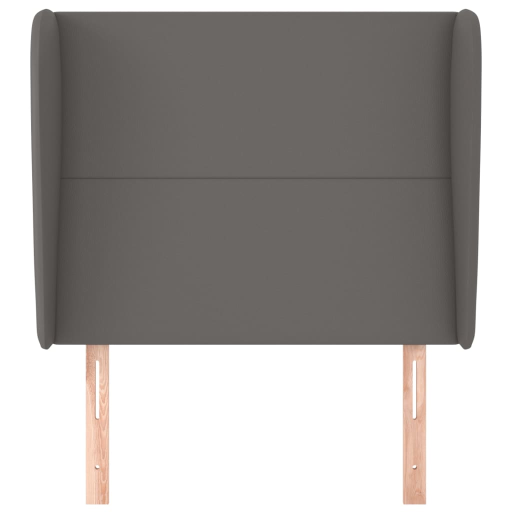 Hoofdbord met randen 93x23x118/128 cm kunstleer grijs is nu te koop bij PeponiXL, paradijselijk wonen!