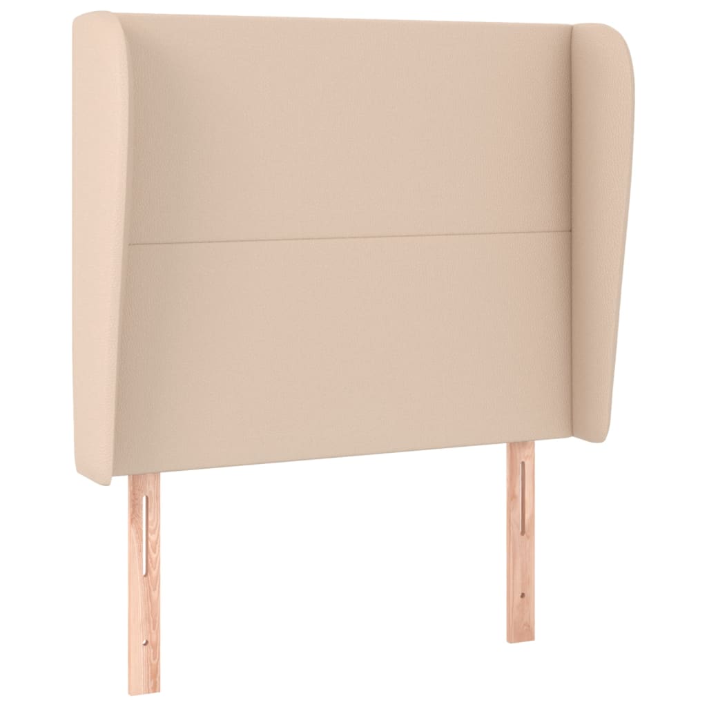 Hoofdbord met randen 93x23x118/128 cm kunstleer cappuccinokleur is nu te koop bij PeponiXL, paradijselijk wonen!