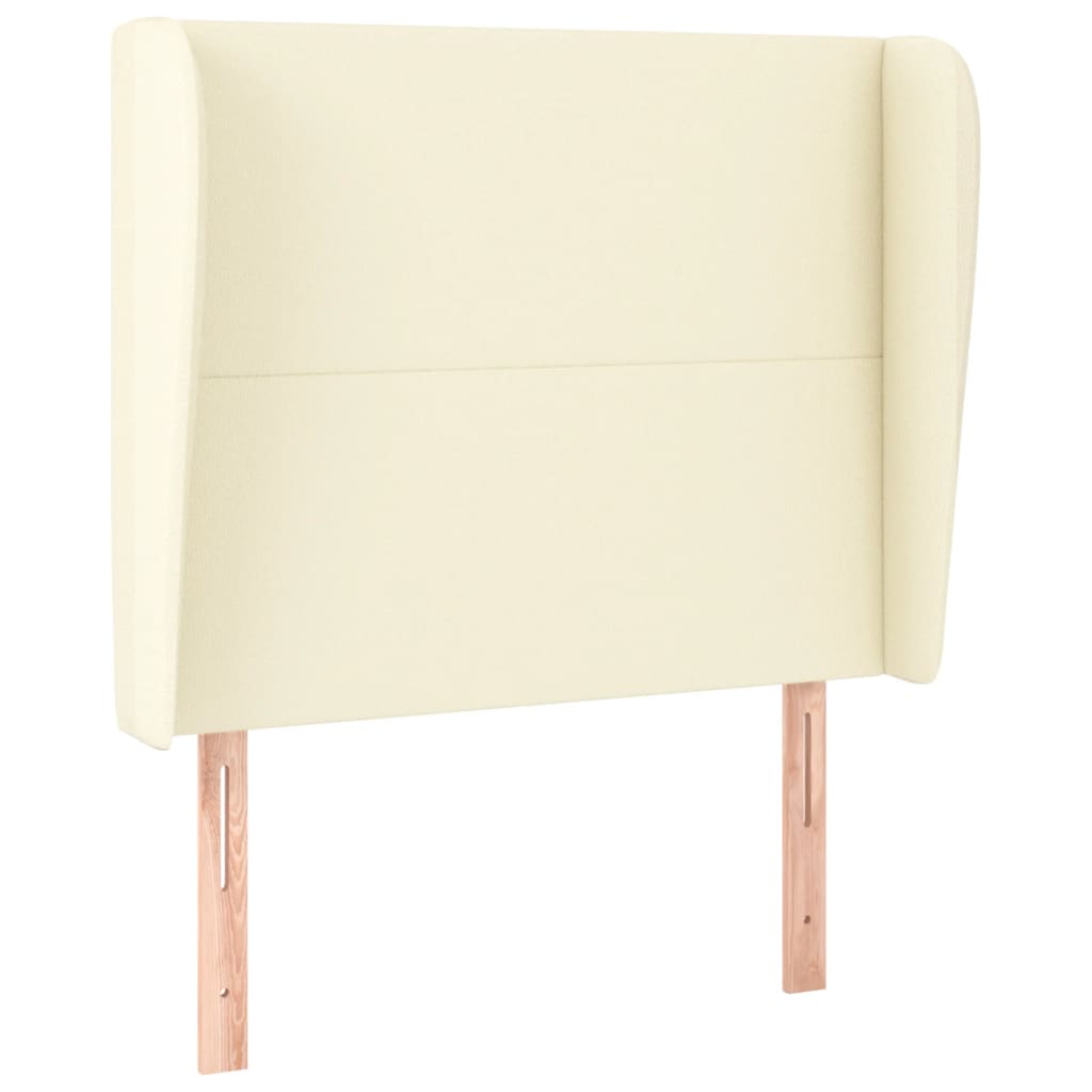Hoofdbord met randen 103x23x118/128 cm kunstleer crèmekleurig is nu te koop bij PeponiXL, paradijselijk wonen!