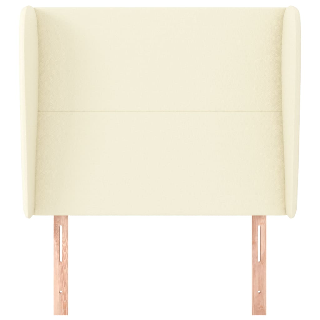 Hoofdbord met randen 103x23x118/128 cm kunstleer crèmekleurig is nu te koop bij PeponiXL, paradijselijk wonen!