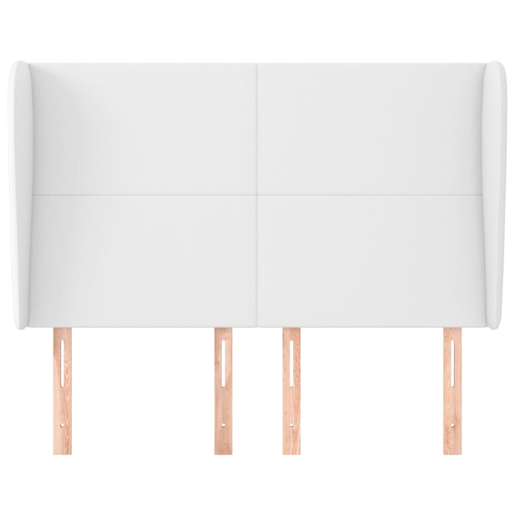 Hoofdbord met randen 147x23x118/128 cm kunstleer wit is nu te koop bij PeponiXL, paradijselijk wonen!