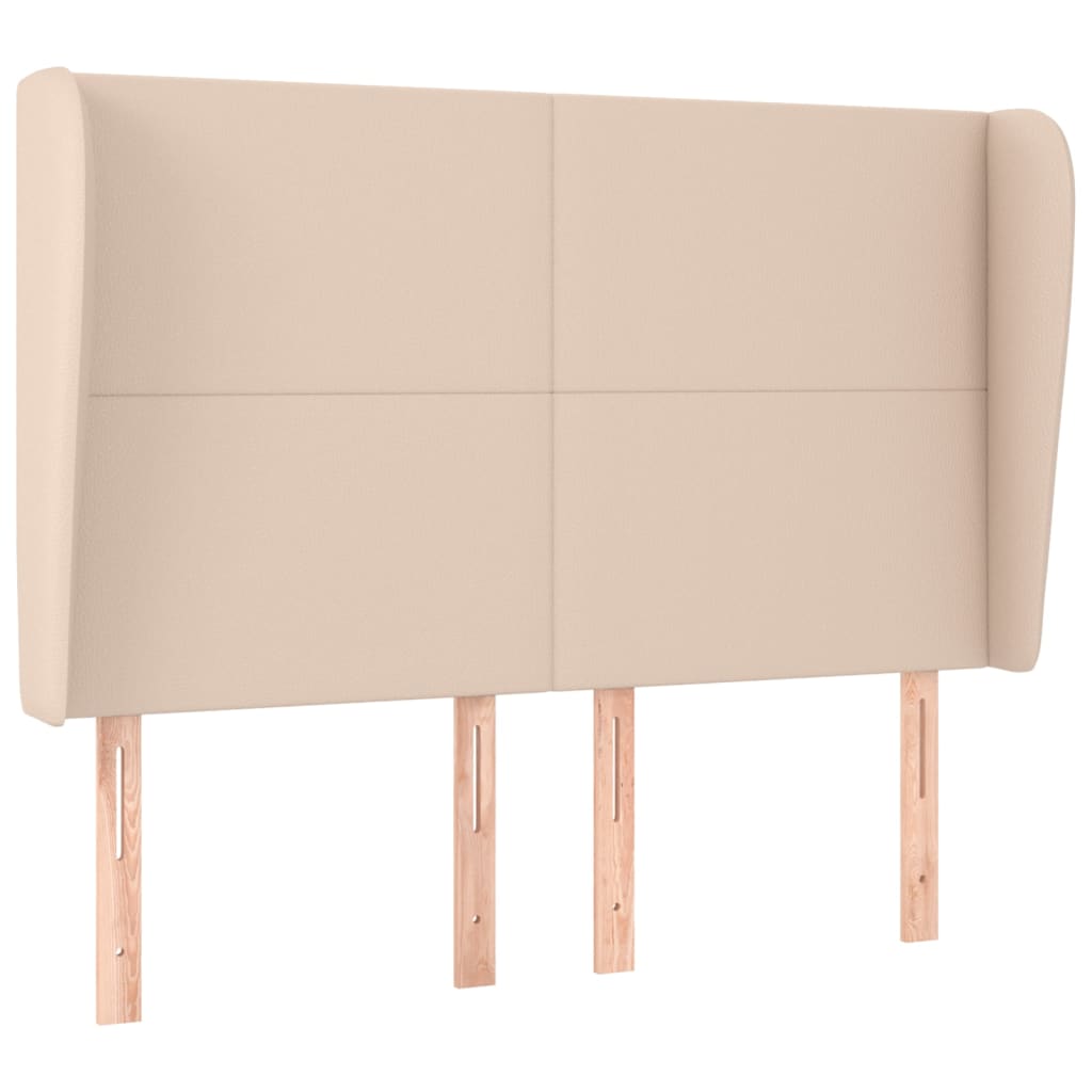 Hoofdbord met randen 147x23x118/128cm kunstleer cappuccinokleur is nu te koop bij PeponiXL, paradijselijk wonen!