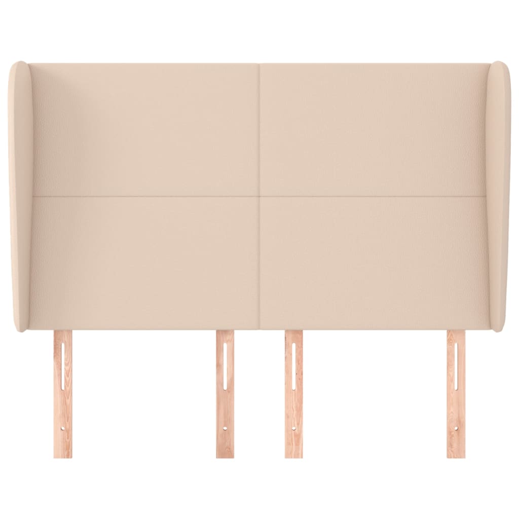 Hoofdbord met randen 147x23x118/128cm kunstleer cappuccinokleur is nu te koop bij PeponiXL, paradijselijk wonen!
