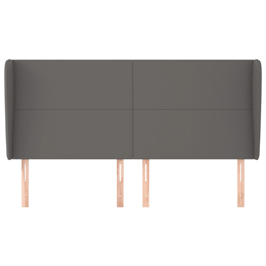 Hoofdbord met randen 163x23x118/128 cm kunstleer grijs is nu te koop bij PeponiXL, paradijselijk wonen!