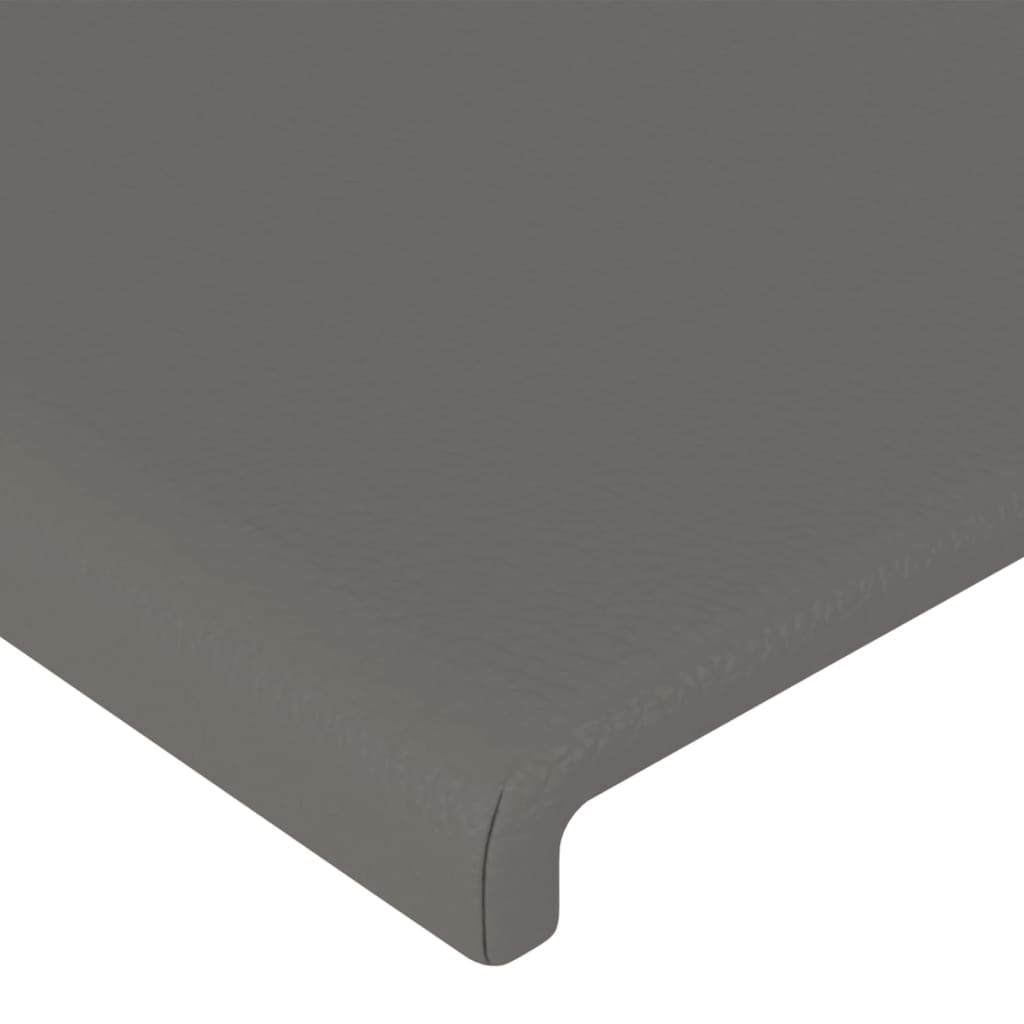 Hoofdbord met randen 163x23x118/128 cm kunstleer grijs is nu te koop bij PeponiXL, paradijselijk wonen!