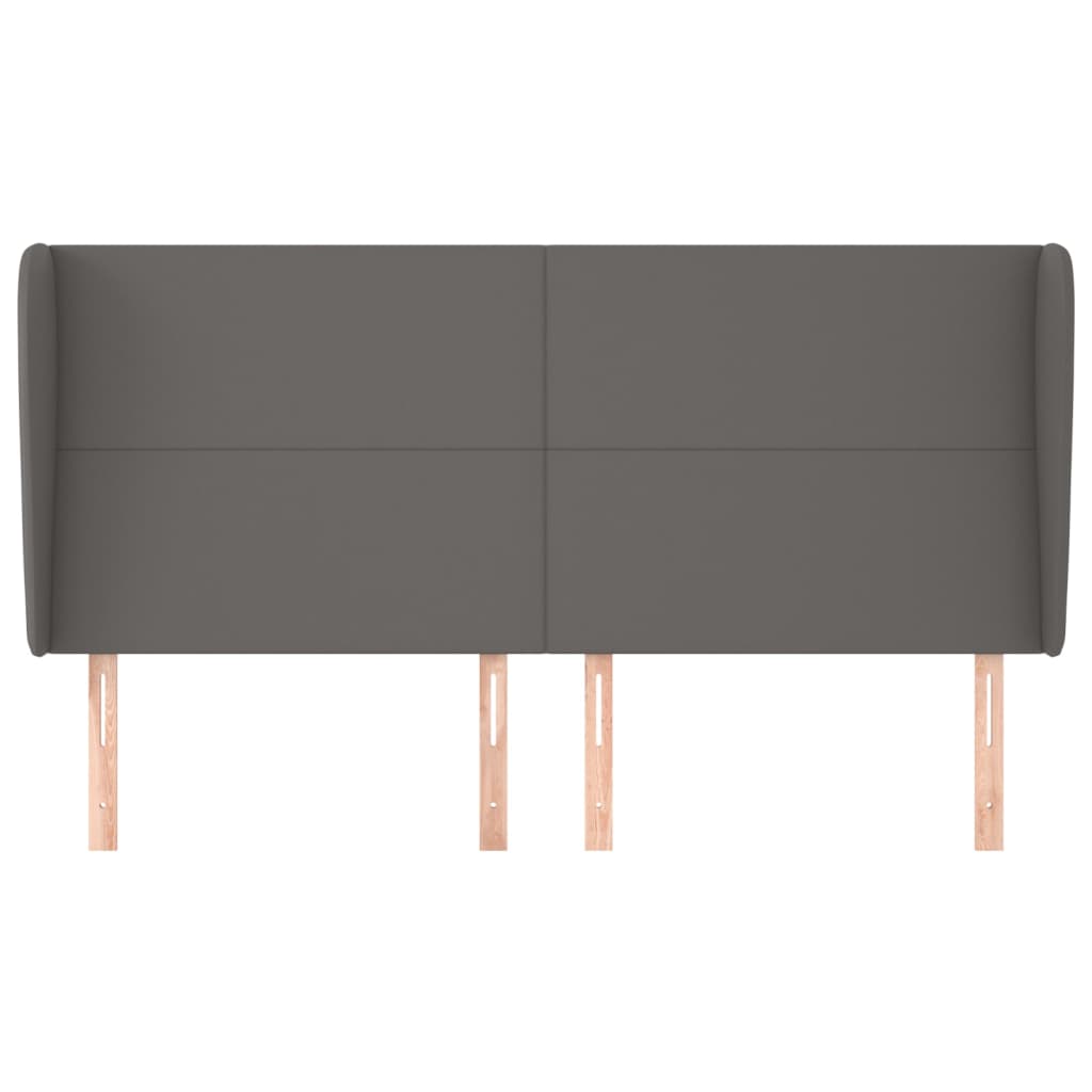 Hoofdbord met randen 183x23x118/128 cm kunstleer grijs is nu te koop bij PeponiXL, paradijselijk wonen!
