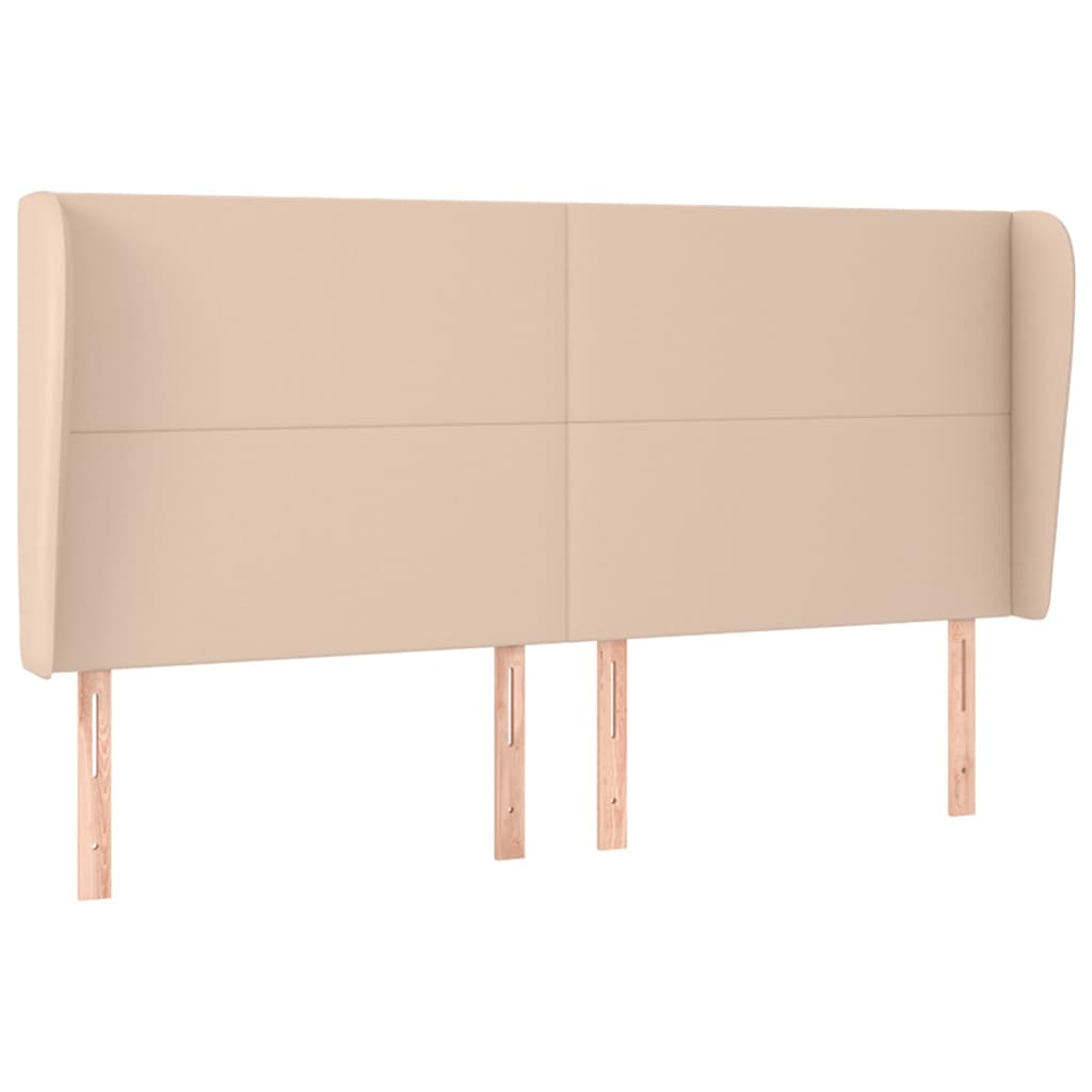 Hoofdbord met randen 183x23x118/128cm kunstleer cappuccinokleur is nu te koop bij PeponiXL, paradijselijk wonen!