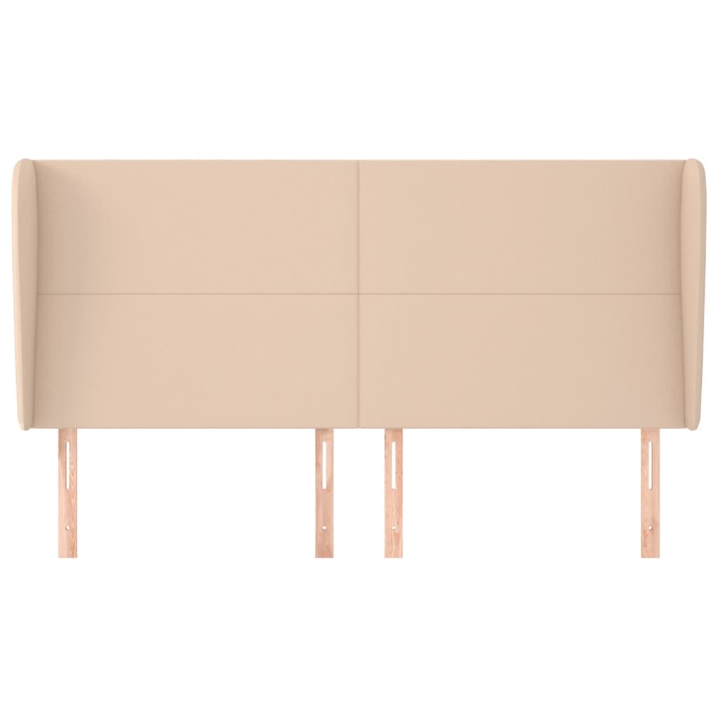Hoofdbord met randen 183x23x118/128cm kunstleer cappuccinokleur is nu te koop bij PeponiXL, paradijselijk wonen!