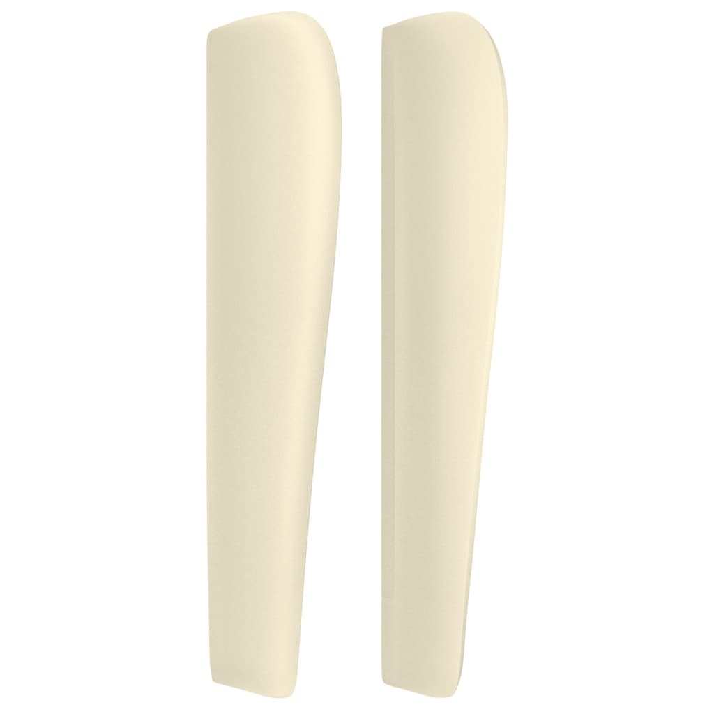 Hoofdbord met randen 203x23x118/128 cm kunstleer crèmekleurig is nu te koop bij PeponiXL, paradijselijk wonen!