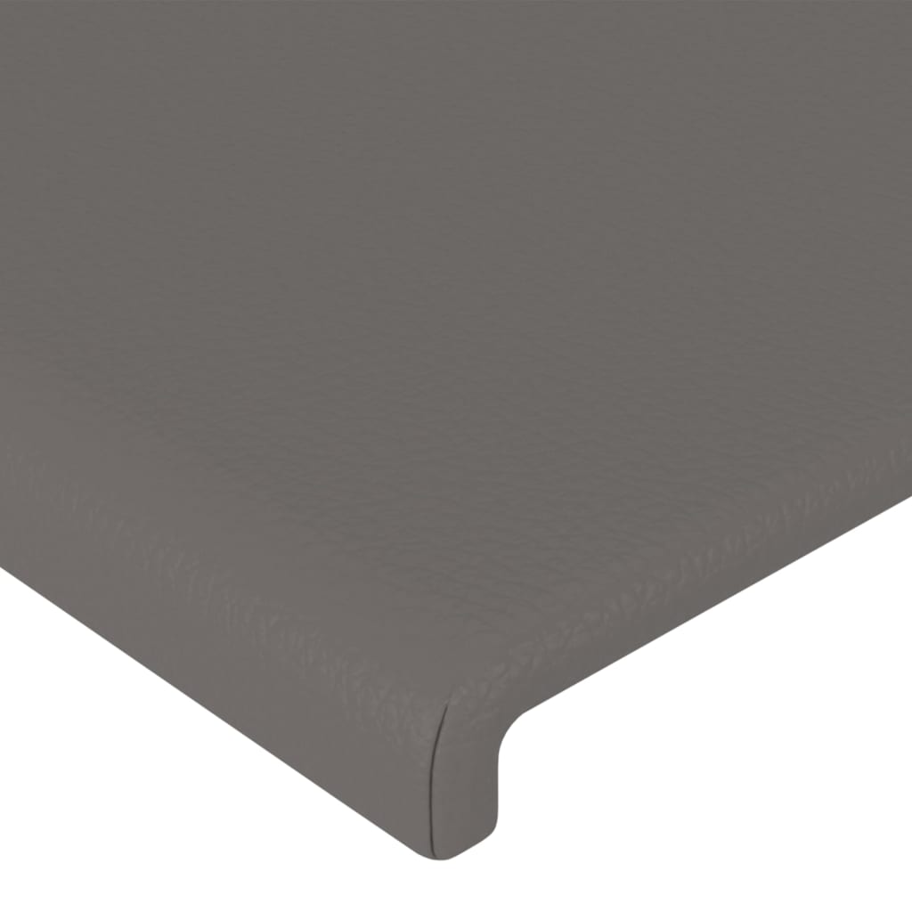 Hoofdbord met randen 203x23x118/128 cm kunstleer grijs is nu te koop bij PeponiXL, paradijselijk wonen!
