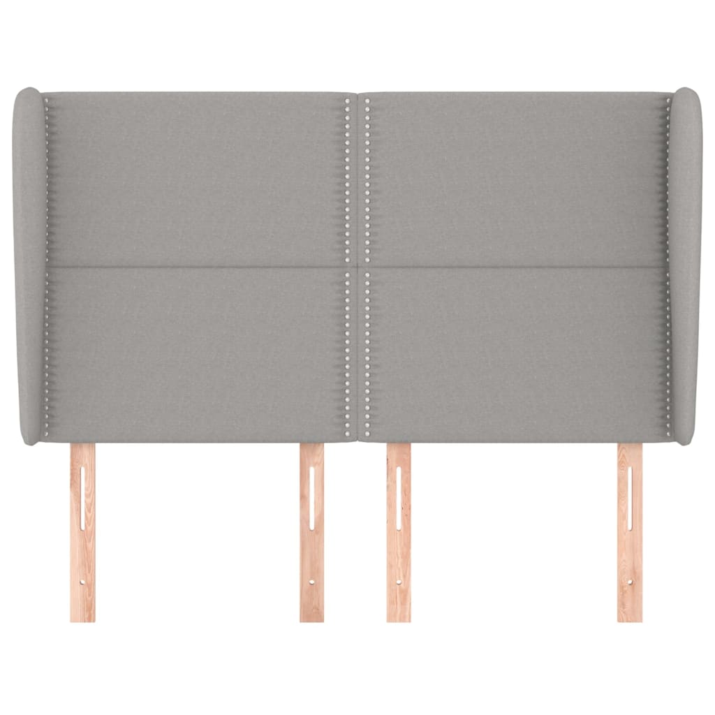 Hoofdbord met randen 147x23x118/128 cm stof lichtgrijs is nu te koop bij PeponiXL, paradijselijk wonen!