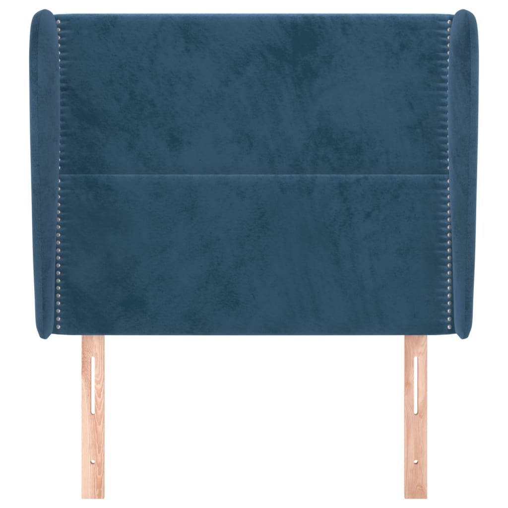 Hoofdbord met randen 93x23x118/128 cm fluweel donkerblauw is nu te koop bij PeponiXL, paradijselijk wonen!
