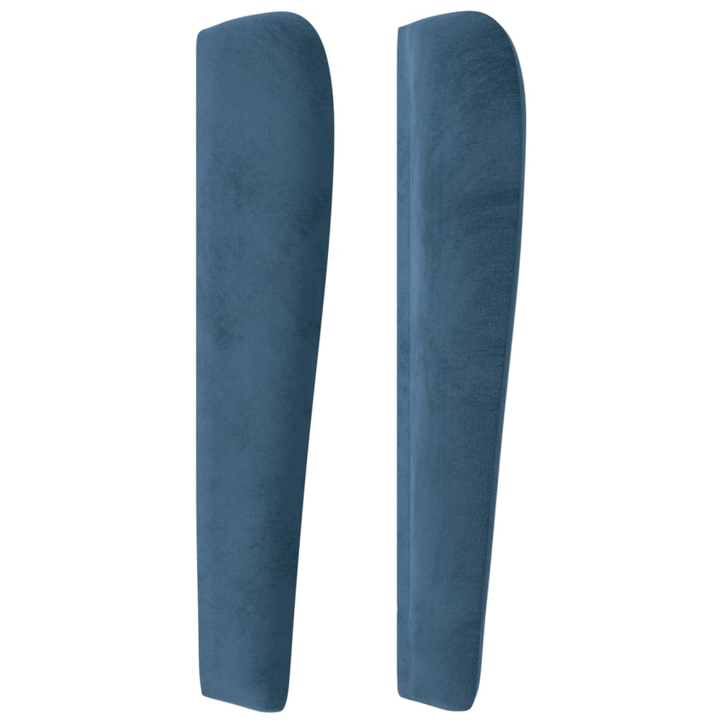 Hoofdbord met randen 93x23x118/128 cm fluweel donkerblauw is nu te koop bij PeponiXL, paradijselijk wonen!