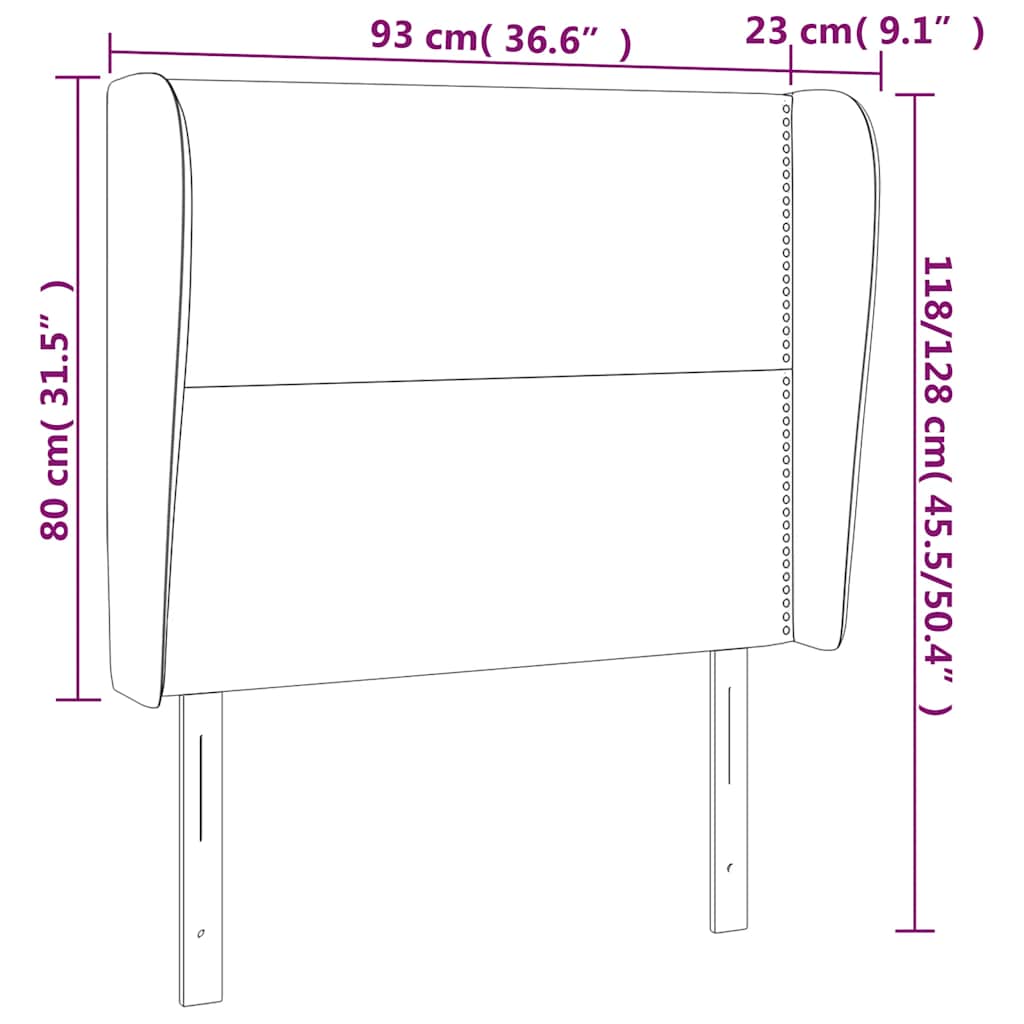 Hoofdbord met randen 93x23x118/128 cm fluweel donkerblauw is nu te koop bij PeponiXL, paradijselijk wonen!