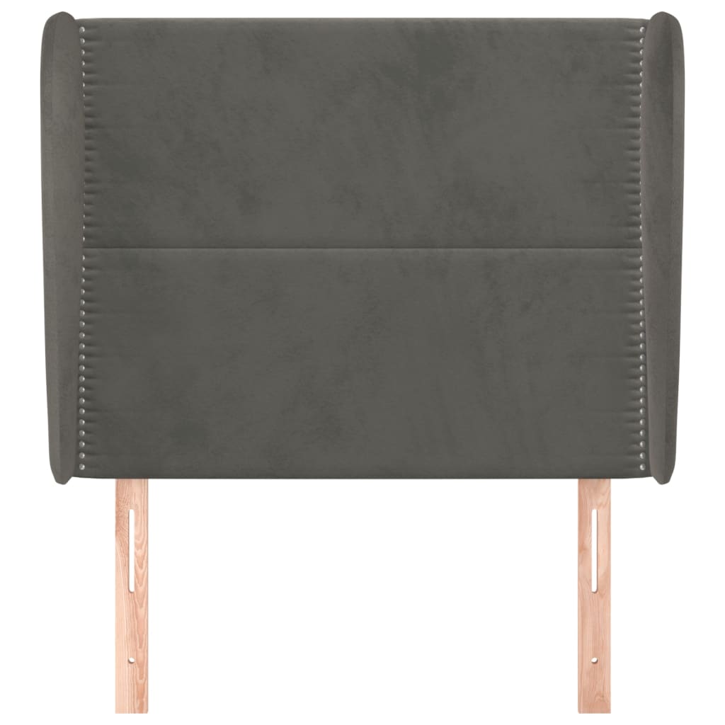 Hoofdbord met randen 103x23x118/128 cm fluweel donkergrijs is nu te koop bij PeponiXL, paradijselijk wonen!